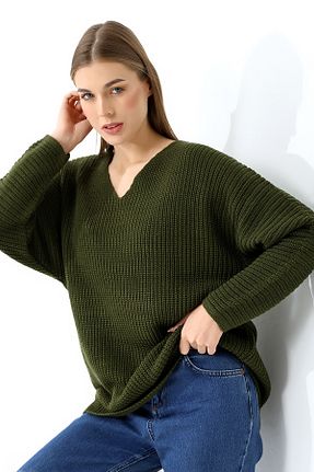 پلیور سایز بزرگ خاکی زنانه سایز بزرگ Devinka - کد 148437558
