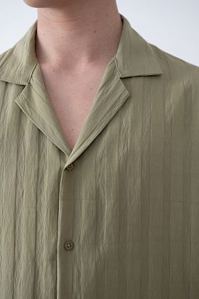 پیراهن خاکی مردانه اورسایز İLKCET MODA - کد 902348058