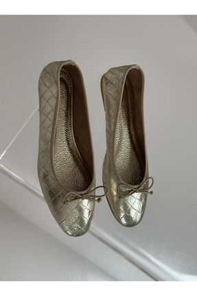 بابت متالیک زنانه چرم خالص Naz Genç Ayakkabı - کد 902344707