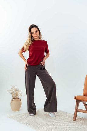 شلوار کرمگن مشکی زنانه رگولار ROSEBEE - کد 902361701