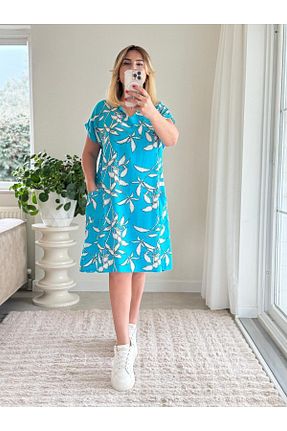 لباس فیروزه ای زنانه بافتنی SEDA KOYUTÜRK - کد 902364526