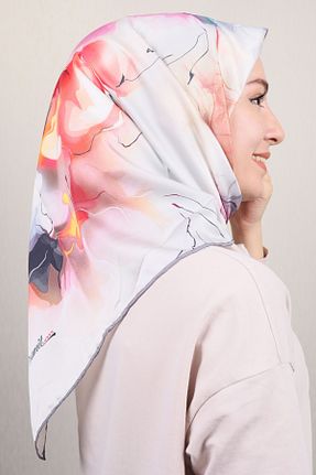 روسری سفید پلی استر PİRAMİT - کد 141223675