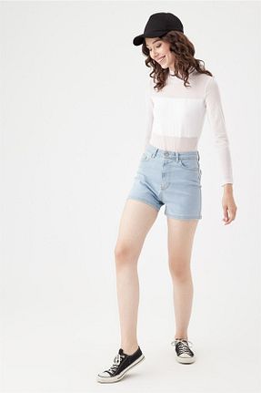 شلوار جین آبی زنانه پاچه لوله تفنگی ByCukurovaFrango - کد 903850842