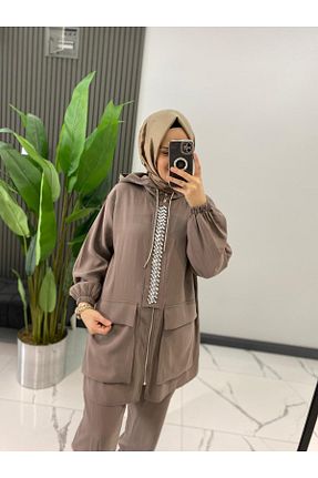 ست بالاتنه و پائین تنه حجاب بژ زنانه رگولار SARE BOUTIQUE - کد 902364884