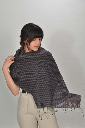 شال نارنجی زنانه ابریشم Harbiye Yöresel - کد 87052965