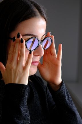 عینک محافظ نور آبی مشکی زنانه 67 mysteriajewelry - کد 902391837