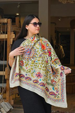 شال رنگی زنانه ابریشم Bahtiyar İpek - کد 902385484