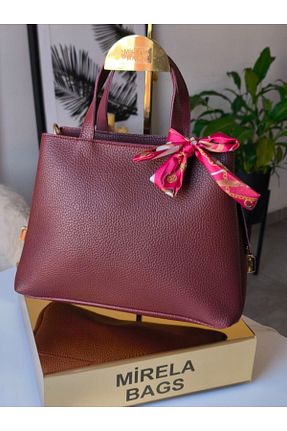 کیف دوشی زرشکی زنانه چرم مصنوعی MİRELA - کد 902395014