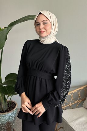 ست بالاتنه و پائین تنه حجاب مشکی زنانه رگولار InStyle - کد 902398731