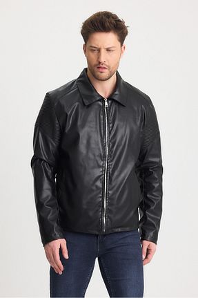 کاپشن مشکی مردانه اورسایز CHOS7N - کد 902403005