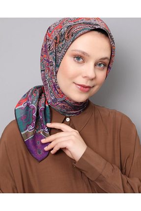 روسری بنفش پنبه پلی استر Bonjela - کد 902395940