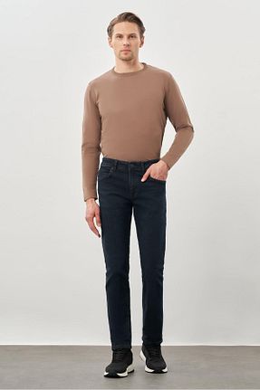 شلوار جین سرمه ای مردانه پاچه ساده İmza - کد 902463189