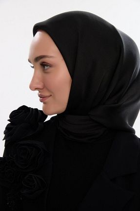 روسری مشکی ساتن cs camellia scarf - کد 902481288