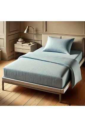 ست ملحفه تکنفره آبی کش دار Home - کد 902485625
