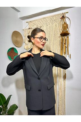 کت و شلوار مشکی زنانه یقه کتی Enter - کد 902490738