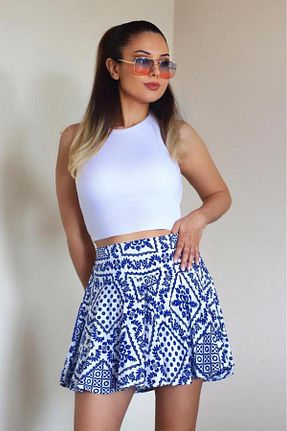 دامن آبی زنانه پارچه Pek Moda - کد 749639149