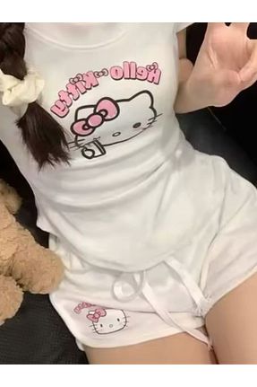 ست بالاتنه و پائین تنه سفید زنانه بافت EDVESS - کد 902569866