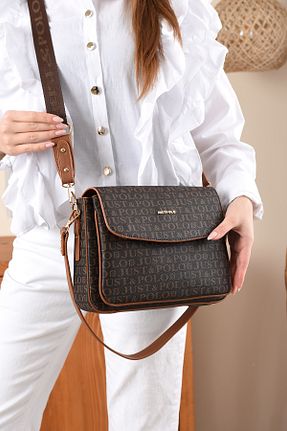 کیف دوشی قهوه ای زنانه چرم مصنوعی Just Polo - کد 902536176