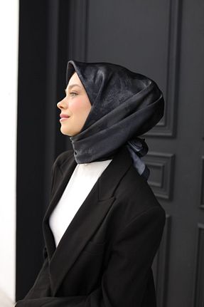 روسری مشکی پلی استر Silk Home - کد 902610024