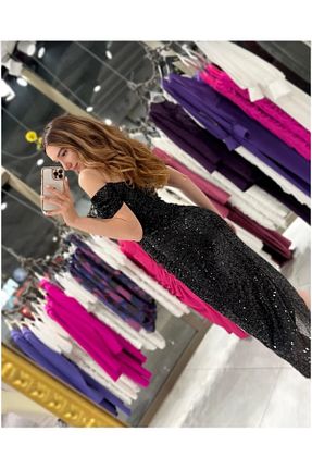 لباس مجلسی و فارغ التحصیلی مشکی زنانه مخلوط پلی استر ADASTYLE - کد 902603948