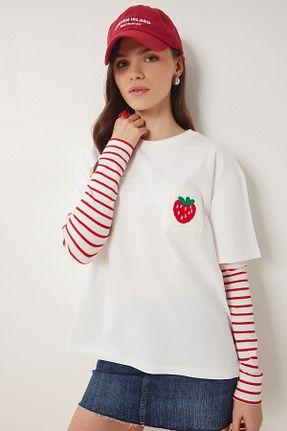 تیشرت نباتی زنانه رگولار Lovelyİstanbul - کد 902610522