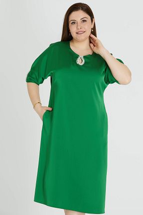 لباس مجلسی سایز بزرگ سبز زنانه سایز بزرگ EMWORKXXL - کد 903858840