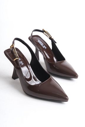 کفش پاشنه بلند کلاسیک قهوه ای زنانه چرم لاکی Sole 35 Women Shoes - کد 902579029