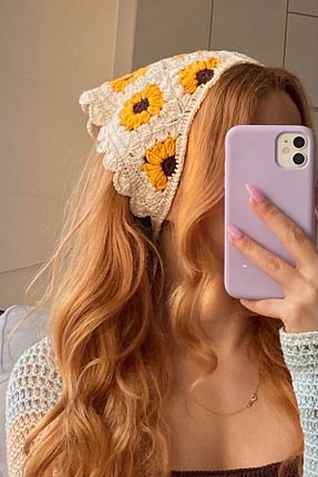 باندانا زرد پنبه ای NAZENDE - کد 902587740