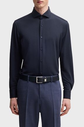 پیراهن سرمه ای مردانه اسلیم فیت BOSS - کد 902594012