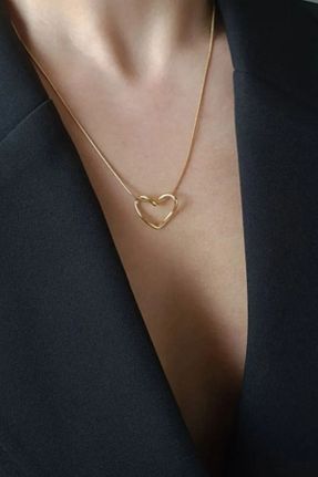 گردنبند جواهر زرد زنانه استیل ضد زنگ DesıgnSnowFashion - کد 902587465