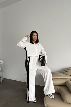 ست بالاتنه و پائین تنه سفید زنانه بافتنی MAGGAZA - کد 902611310