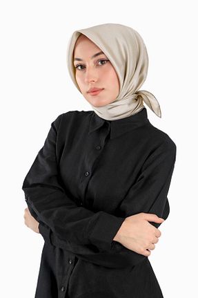 روسری طلائی کرپ ساتن ابریشم Bursa İpek - کد 902614979