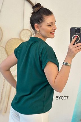 بلوز سبز زنانه ساده İnce Topuk - کد 902670755