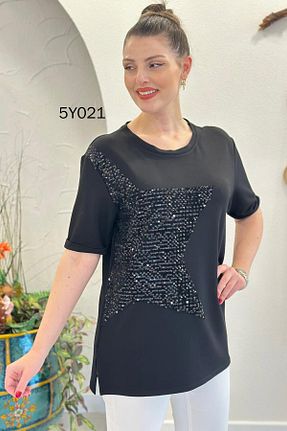 بلوز مشکی زنانه رگولار İnce Topuk - کد 902671010