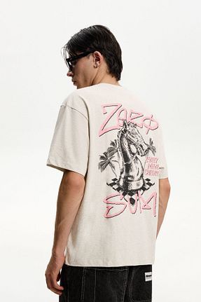 تیشرت طوسی مردانه Relaxed Bershka - کد 902687616