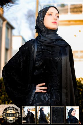 ست بالاتنه و پائین تنه حجاب مشکی زنانه رگولار HARİKA WEAR - کد 467378295