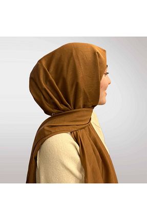 روسری قهوه ای پنبه پلی استر efdal şal eşarp - کد 902713920