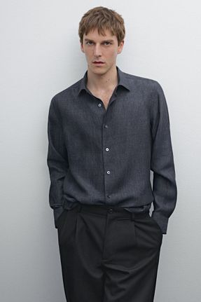 پیراهن آبی مردانه رگولار Massimo Dutti - کد 902717938