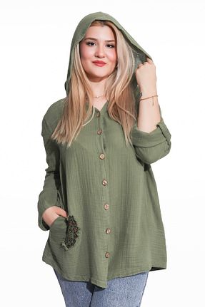 پیراهن خاکی زنانه اورسایز Duss - کد 902734247