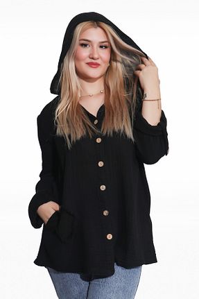 پیراهن مشکی زنانه اورسایز Duss - کد 902734267