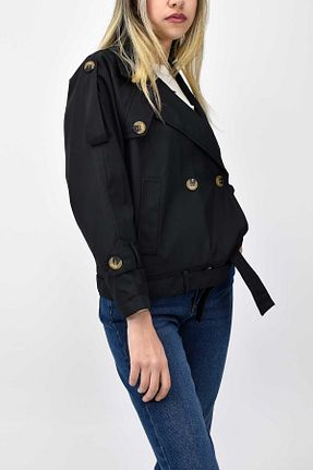 ترنچکت مشکی زنانه پنبه ای birizmoda - کد 902727970