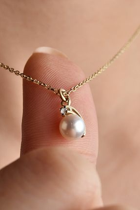 گردنبند مروارید طلائی مروارید آب شیرین Nox Jewelry - کد 901731459