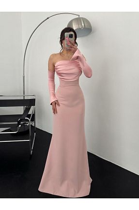 لباس مجلسی و فارغ التحصیلی صورتی زنانه ساتن Serica Moda - کد 902777143