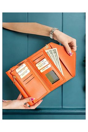 کیف پول نارنجی زنانه ابعاد بزرگ Baykuş Boutique - کد 862329630