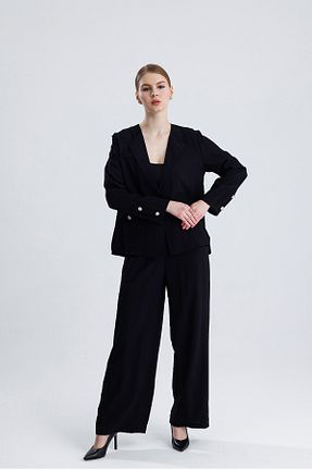 ست بالاتنه و پائین تنه مشکی زنانه بافتنی ikomteks - کد 902838511
