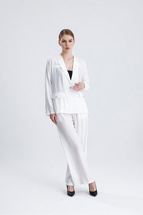 ست بالاتنه و پائین تنه سفید زنانه بافتنی ikomteks - کد 902838503