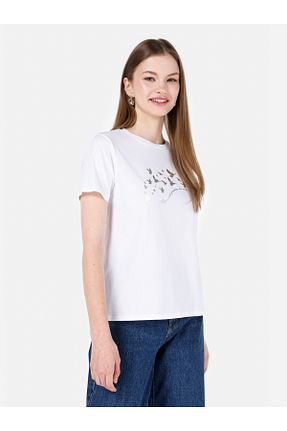 تیشرت سفید زنانه رگولار Colin’s - کد 825605246