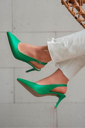 کفش استایلیتو سبز پاشنه نازک TARCENMODA - کد 904093853