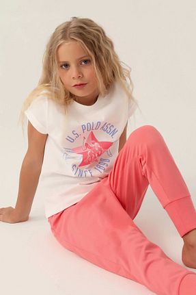 ست لباس راحتی بژ بچه گانه چاپی U.S. Polo Assn. - کد 804376238