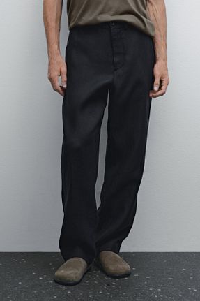 شلوار آبی مردانه کتان Massimo Dutti - کد 902909607